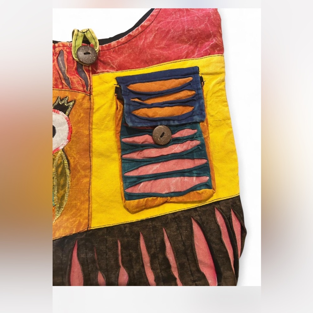 Colorful Owl Patchwork Shoulder Bag - Picture 5 of 8
